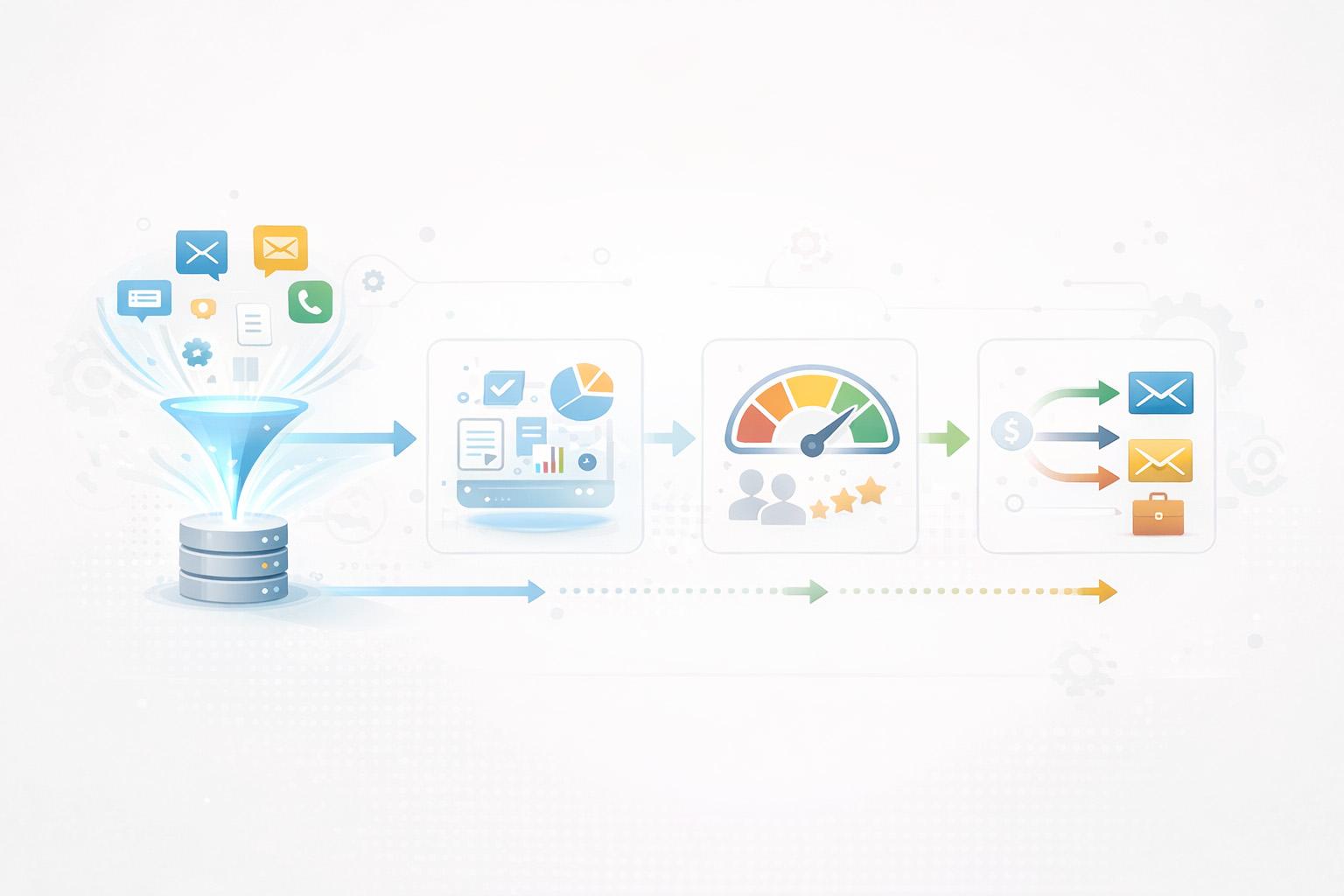 Schema illustrant etapes workflow qualification lead industriels par agent IA